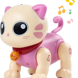 اسباب بازی ربات گربه موزیکال کنترلی صورتی Robot Cat Toy for Kids, Remote Control Kitty Toys_اسباب بازی ربات